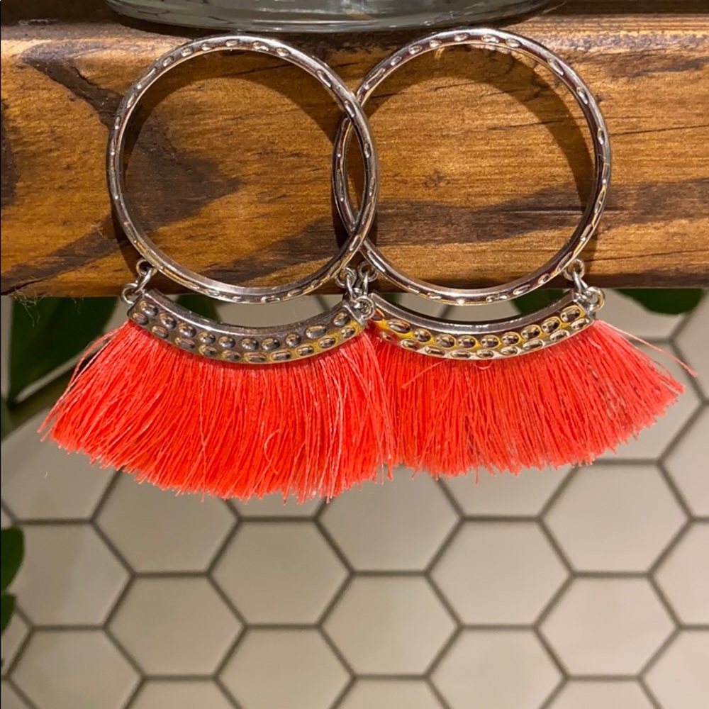 Paparazzi bright coral earrings